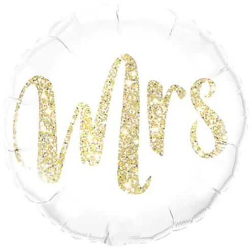 Mrs. feliratú glitter gold fólia Lufi, 45 cm