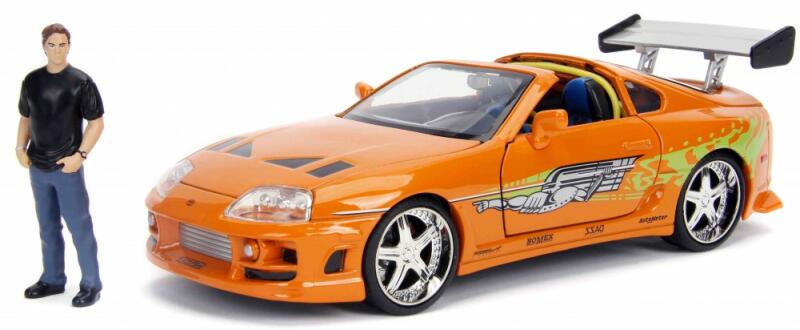 Halálos iramban - Brian's 1995 Toyota Supra fém játékautó 22cm Brian figurával (253205001)