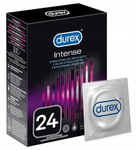 Durex Prezervative din latex, cu gel stimulator, 24 buc - Durex Intense  Orgasmic 24 buc (Prezervativ) - Preturi