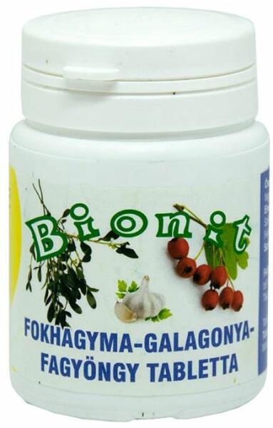 Vásárlás: Bionit Fokhagyma-Galagonya-Fagyöngy tabletta 150db  Táplálékkiegészítő árak összehasonlítása, Fokhagyma Galagonya Fagyöngy  tabletta 150 db boltok