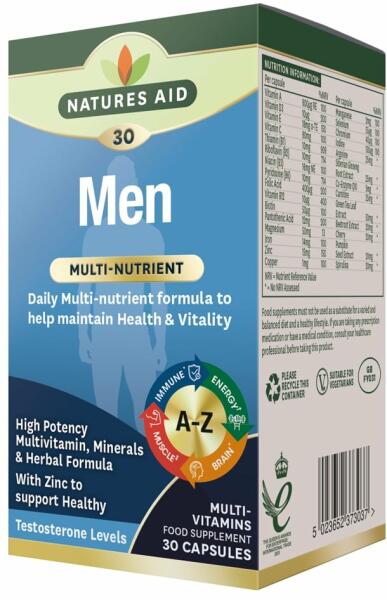 Vásárlás: Natures Aid Multivitamin és Ásványi-anyag formula férfiaknak 30db  Táplálékkiegészítő árak összehasonlítása, Multivitamin és Ásványi anyag  formula férfiaknak 30 db boltok