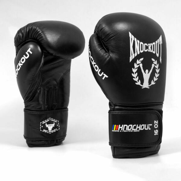 Knockout Manusi Box Knockout Basic - 16OZ, Negru/Alb (Manusi de box) -  Preturi