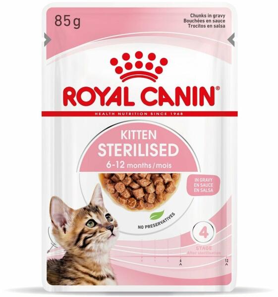 Vásárlás: Royal Canin Kitten Sterilised in gravy 12x85 g Macskaeledel árak  összehasonlítása, Kitten Sterilised in gravy 12 x 85 g boltok