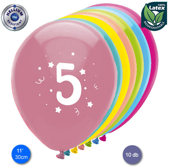 Lufi, évszámos (5), 10 db/cs/vegyes színekben