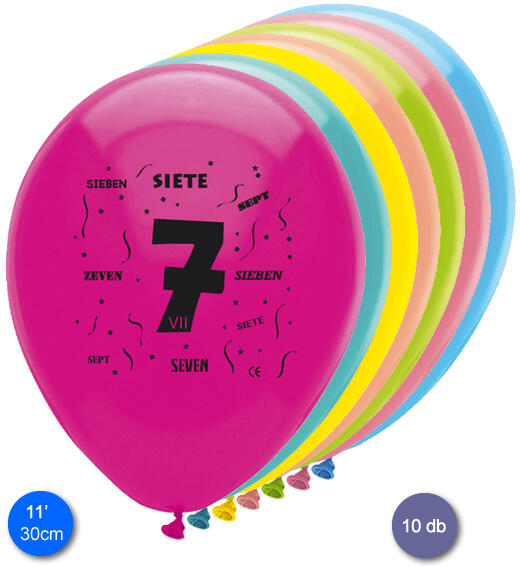 Lufi, évszámos (7), 10 db/cs/vegyes színekben