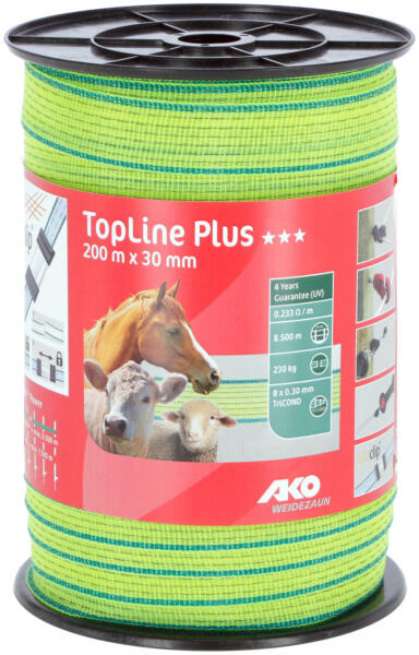 TopLine Plus Villanypásztor szalag, 200 m x 30 mm