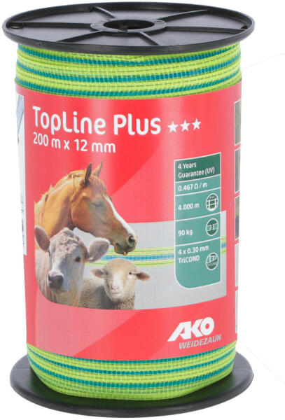 TopLine Plus Villanypásztor szalag, 200 m x 12 mm