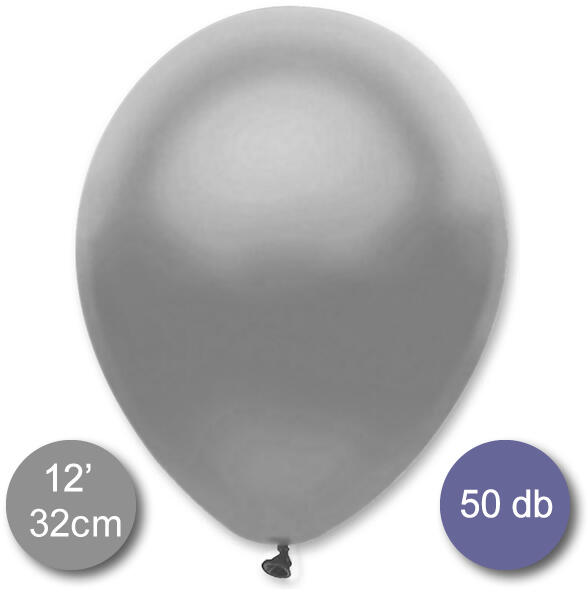 Lufi (metál) ezüst, 32cm, 50 db/cs