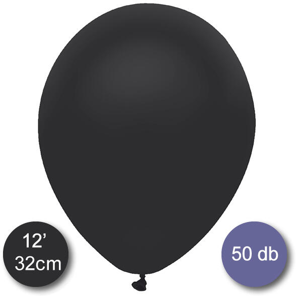 Lufi (metál) fekete, 32cm, 50 db/cs