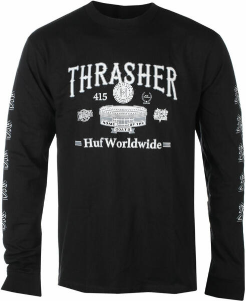 HUF x THRASHER Tricou u mânecă lungă pentru bărbați HUF x THRASHER -  Monteray - negru - ts01918-black (Tricou barbati) - Preturi
