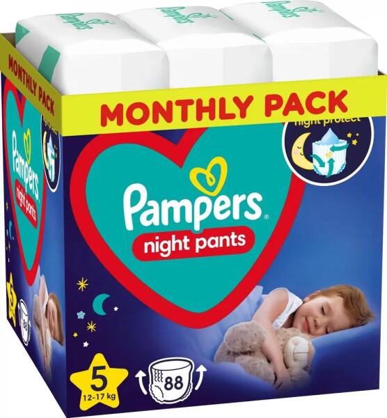 Vásárlás: Pampers Night Pants 5 (12-17kg) 88db Pelenka árak  összehasonlítása, Night Pants 5 12 17 kg 88 db boltok