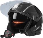 FIXATO Casca Moto/Scuter FIXATO Italia, Viziera Dubla, Protectie UV, Marime universala 57-61cm, Negru (casca-dubluvizor-neagra-v2)