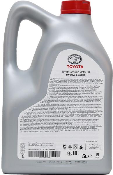 Advanced Fuel Economy Full Synthetic Motor Oil 0W-20 – 5 Quart Jug – Made In USA