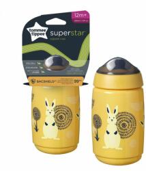Tommee Tippee Cana Tommee Tippee Sippee cu protectie BACSHIELD si capac, 390 ml, 12 luni +, Galben, 1 buc (TT0374)