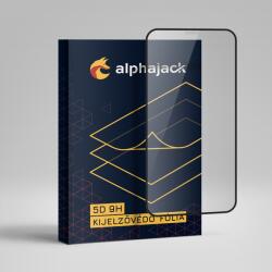 Alphajack iPhone 14 kijelzővédő üvegfólia 9H 5D HD 0.33mm fekete kerettel Alphajack