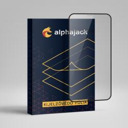 Alphajack iPhone 14 kijelzővédő üvegfólia 111D 9H fekete kerettel Alphajack