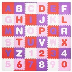 SPRINGOS Covor spuma ptr copii, EVA roz cu mov, model alfabet si numere, 172x172x1cm, Springos (FM0020)