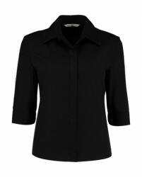 Kustom Kit Női 3/4-es ujjú blúz Kustom Kit Women's Tailored Fit Continental Blouse 3/4 Sleeve 4XL, Fekete