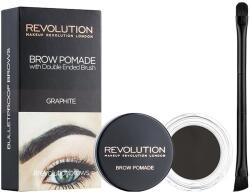 Makeup Revolution Brow Pomade With Double Ended Brush pomadă pentru sprâncene 2, 5 g Graphite
