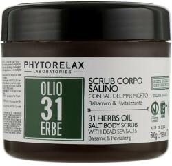 Phytorelax Laboratories Scrub de corp pe bază de sare cu efect relaxant - Phytorelax Laboratories 31 Herbs Oil Salt Body Scrub 500 g