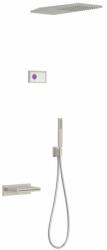 TRES Shower Technology falba építhető elektronikus termosztátos zuhanyrendszer kádkifolyóval acél 09286316AC (09286316AC)