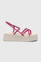 Vagabond Shoemakers sandale de piele Courtney femei, culoarea roz, cu platforma PPYY-OBD1YA_30X