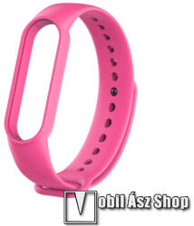 Okosóra szíj - VILÁGOSLILA - szilikon, 260mm hosszú, 135mm-től 235mm-es méretű csuklóig ajánlott - Xiaomi Mi Band 5 / Mi Band 6 / Mi Band 7 / Amazfit Band 5