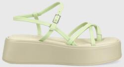 Vagabond Shoemakers sandale de piele Courtney femei, culoarea verde, cu platforma PPYY-OBD0K3_07X (5334.701.62)