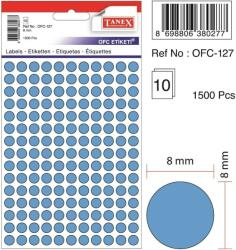 Etichete autoadezive color, D 8 mm, 750 buc/set - albastru (TX-OFC-127-BL)