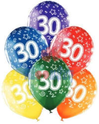 Balloons4party Set 6 baloane latex aniversare 30 ani 30cm