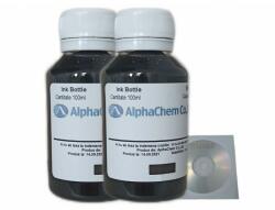 Alphachem Set Flacon Cerneala AlphaChem Compatibil Canon 2x100ml GI-490BK Negru, 2buc Cdr Maxell cu plic