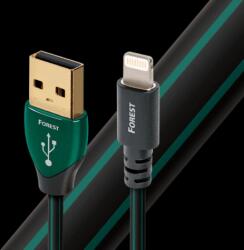AudioQuest Forest USB 2.0-A apa - Lightning apa Összekötő kábel 0.75m - Fekete/Zöld (LTNUSBFOR0.75)