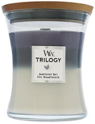 WoodWick Trilogy Amethyst Sky lumânare parfumată cu fitil de lemn 275 g