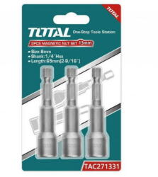 TOTAL - Set 3chei 13mm -1/4" hex - 65mm (TAC271331) - 24mag