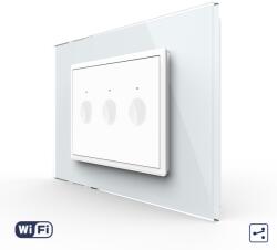 LIVOLO Intrerupator Triplu Cap Scara / Cruce Wi-Fi cu Touch LIVOLO, standard italian - Serie Noua, Alb