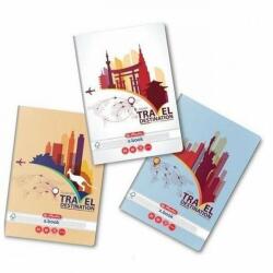Herlitz Set 5 Caiete Herlitz, A4, 60 file, 70g/mp, patratele, colturi rotunjite, Motiv travel (9487600-5)