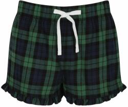 SF (Skinnifit) Pantaloni scurți de pijama din flanelă pentru femei - Albastru închis / verde | L (SK082-1000224149)