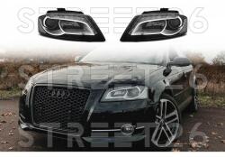 TUNING-TEC Faruri compatibile cu Audi A3 8P 08-12 Negru TRU DRL (6378)