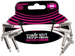 Ernie Ball 3" Flat Ribbon Patch Cable White 3 Pack