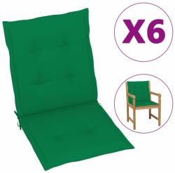vidaXL Perne cu spătar mic, 6 buc. , verde, 100x50x3 cm, textil oxford (314136)