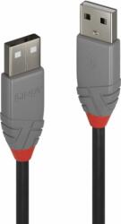 Lindy Anthra Line USB 2.0 apa - apa Adatkábel 1m - Fekete (36692)