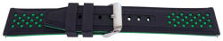  Curea silicon doua culori negru cu verde, telescop QR, 22mm -62005 - ceas-shop