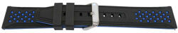  Curea silicon doua culori negru cu albastru, telescop QR, 20mm -62001 - ceas-shop