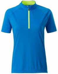 Daiber Tricou de ciclism pentru femei cu fermoar scurt JN513 - Albastru deschis / galben deschis | L (JN513-1752605)