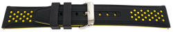 Curea silicon doua culori negru cu galben, telescop QR, 24mm -62009 - cureaceas