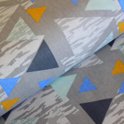 Decotex Style Ranforce gri cu triunghiuri albastre