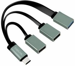 LogiLink Cablu de date LOGILINK UA0315, USB 3.0 Type-C - USB 3.0 / USB 2.0 x 2, 10cm (Negru) (UA0315)