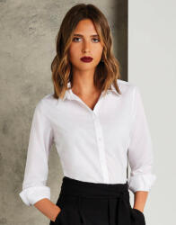 Kustom Kit Női hosszú ujjú blúz Kustom Kit Women's Tailored Fit Poplin Shirt XS, Fehér