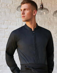 Kustom Kit Férfi hosszú ujjú ing Kustom Kit Tailored Fit Mandarin Collar Shirt XL, Fekete