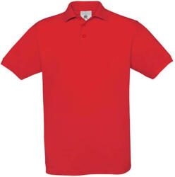 B and C Férfi galléros póló rövid ujjú B&C Piqué Polo Safran - PU409 - 3XL, Piros